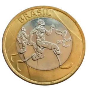 Moeda Brasil 1 Real 2015 Atletismo Paraolímpico