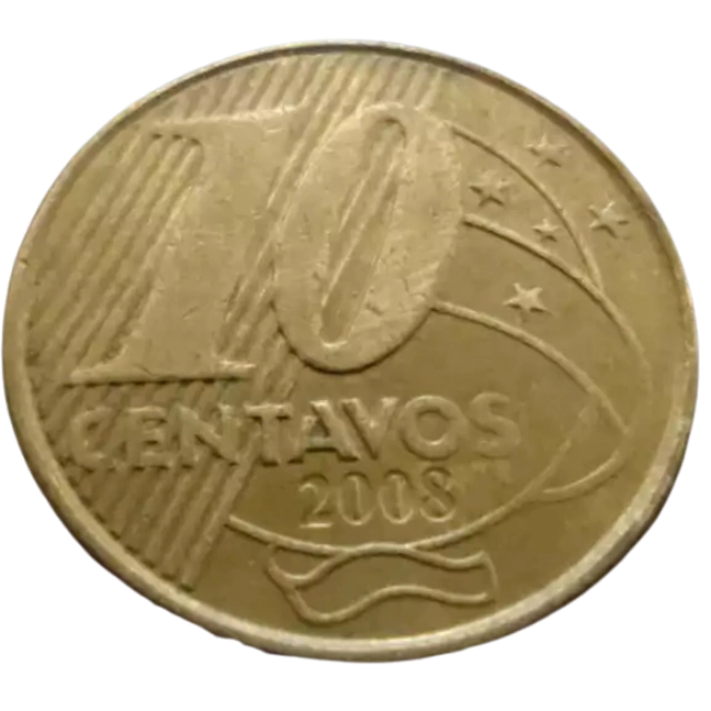 Moeda Brasil 10 Centavos 2008