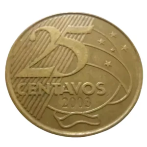 Moeda Brasil 25 Centavos 2003