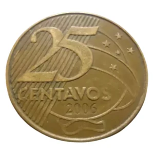 Moeda Brasil 25 Centavos 2006