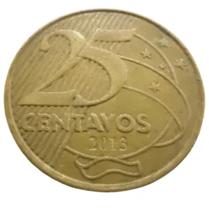 Moeda Brasil 25 Centavos 2013