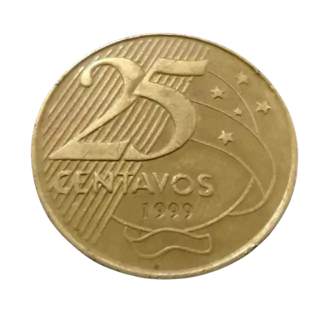 Moeda Brasil 25 Centavos 1999