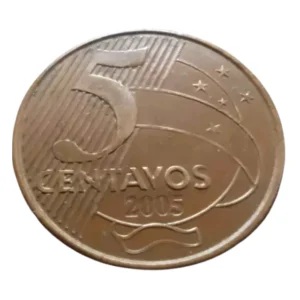 Moeda Brasil 5 Centavos 2005