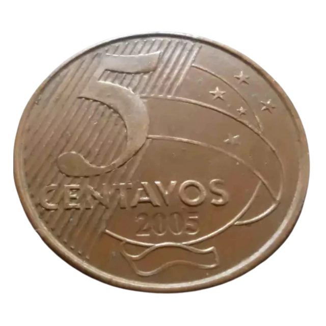 Moeda Brasil 5 Centavos 2005