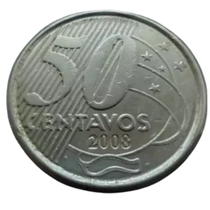 Moeda Brasil 50 Centavos 2008