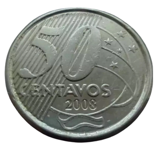 Moeda Brasil 50 Centavos 2008