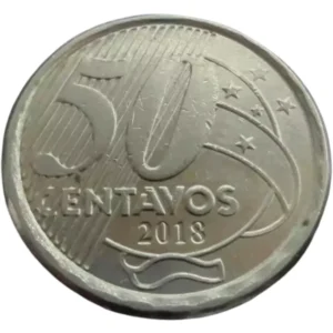 Moeda Brasil 50 Centavos 2018 - Numismática Brasil