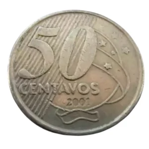 Moeda Brasil 50 Centavos 2001