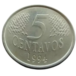 Moeda Brasil 5 Centavos 1994