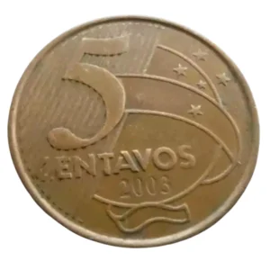 Moeda Brasil 5 Centavos 2003