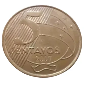 Moeda Brasil 5 Centavos 2007
