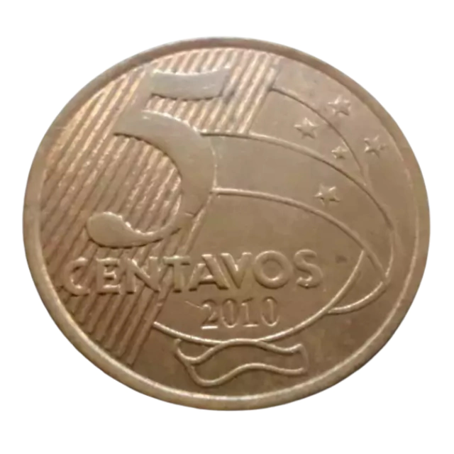 Moeda Brasil 5 Centavos 2010