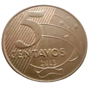 Moeda Brasil 5 Centavos 2013