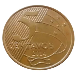 Moeda Brasil 5 Centavos 2014