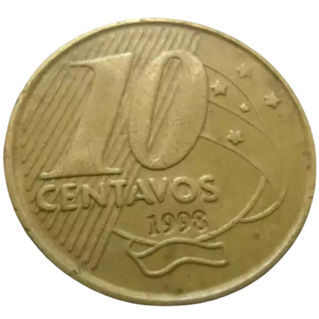 Moeda Brasil 10 Centavos 1998