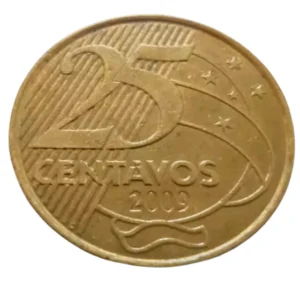 Moeda Brasil 25 Centavos 2009