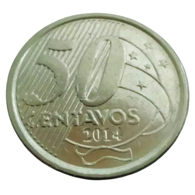 Moeda Brasil 50 Centavos 2014