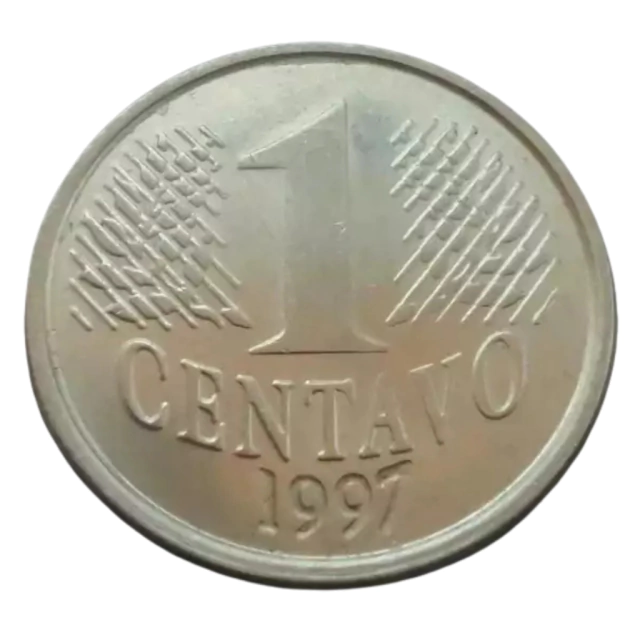 Moeda Brasil 1 Centavo 1997 Sob