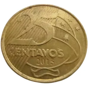 Moeda Brasil 25 Centavos 2015