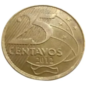 Moeda Brasil 25 Centavos 2012