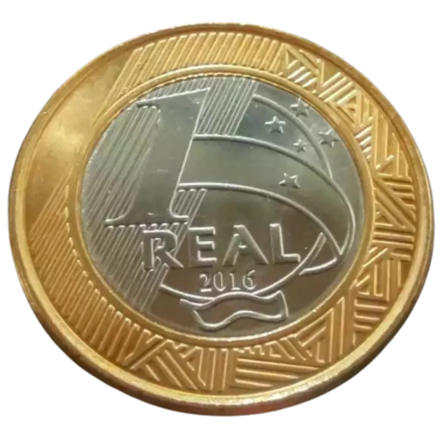 Moeda Brasil 1 Real 2016 Mascote Vinícius FC - Imagem 2