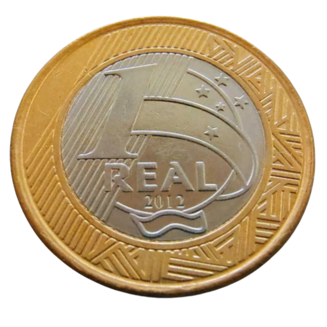 Moeda Brasil 1 Real 2012 Bandeira - Imagem 2