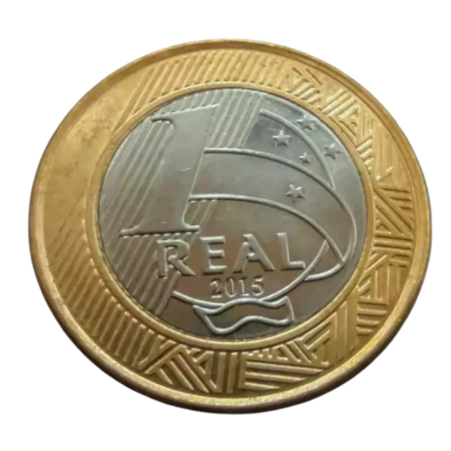 Moeda Brasil 1 Real 2015 50 anos Banco Central - Imagem 2