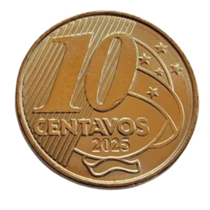 Moeda Brasil 10 Centavos 2025 Flor de cunho