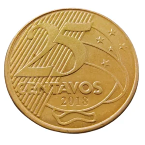 Moeda Brasil 25 Centavos 2018