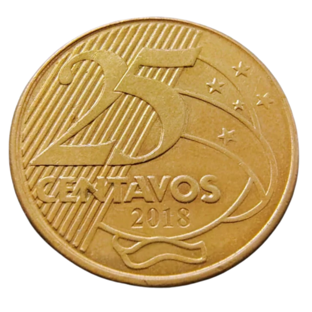 Moeda Brasil 25 Centavos 2018