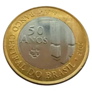 Moeda Brasil 1 Real 2015 50 anos Banco Central