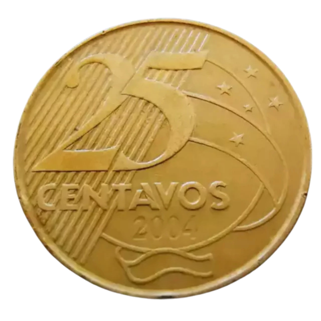 Moeda Brasil 25 Centavos 2004