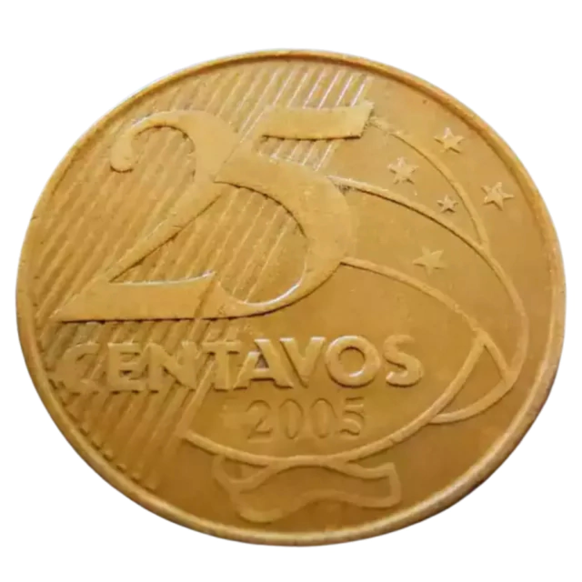 Moeda Brasil 25 Centavos 2005