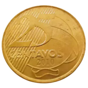 Moeda Brasil 25 Centavos 2010