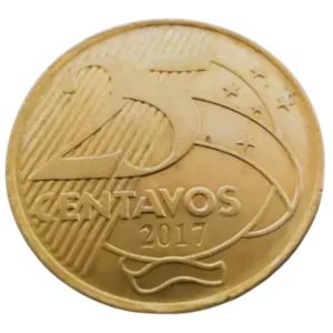 Moeda Brasil 25 Centavos 2017