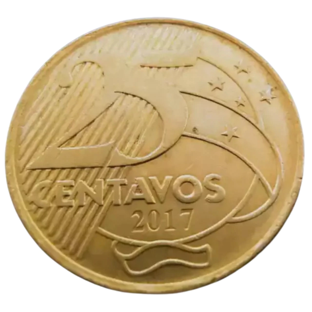 Moeda Brasil 25 Centavos 2017