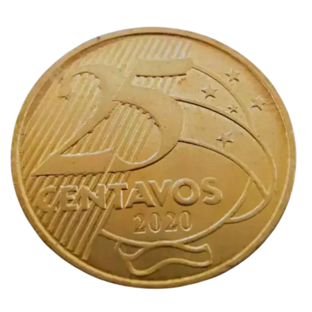 Moeda Brasil 25 Centavos 2020