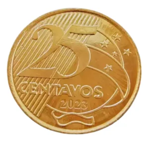 Moeda Brasil 25 centavos 2023