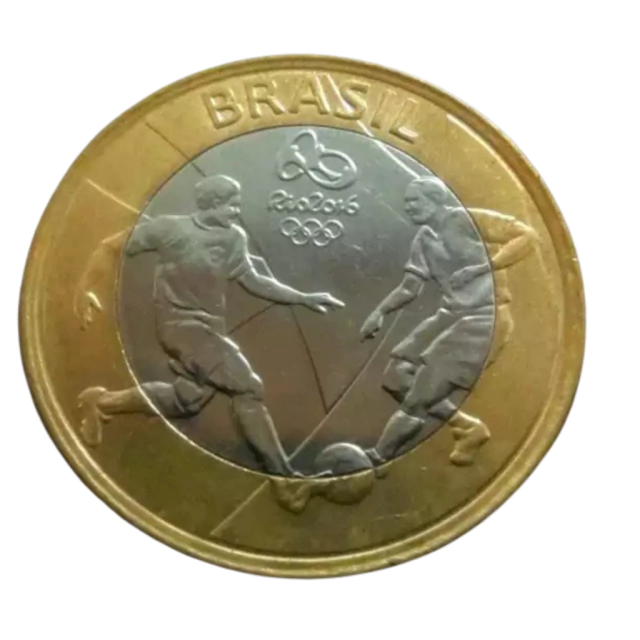 Moeda Brasil 1 Real 2015 Futebol