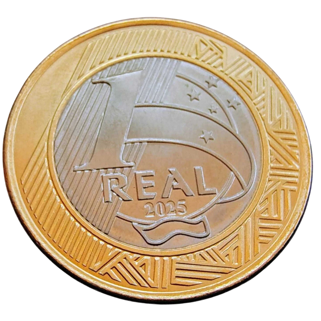 Moeda Brasil 1 Real 2025 Banco Central 60 anos - Imagem 2