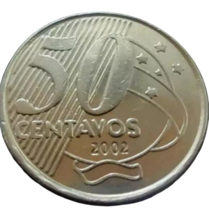 Moeda Brasil 50 Centavos 2002