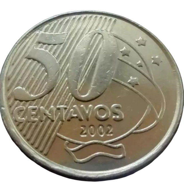 Moeda Brasil 50 Centavos 2002