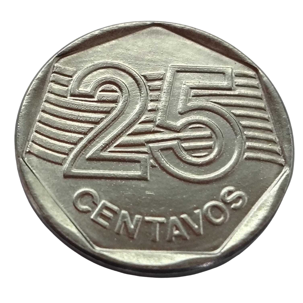 Moeda Brasil 25 Centavos 1994 Flor de cunho - Imagem 2