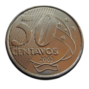 Moeda Brasil 50 Centavos 2002 flor de Cunho