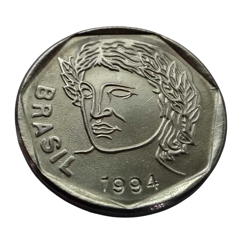 Moeda Brasil 25 Centavos 1994 Flor de cunho