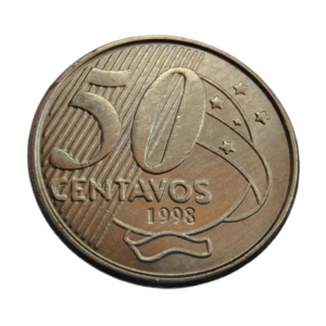 Moeda Brasil 50 Centavos 1998 Flor de cunho